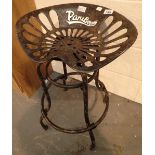 Cast iron Pan and Botany tractor seat stool