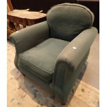 Green upholstered armchair by Derwent