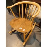 Small size Ercol elm seated rocking chair