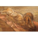 Pastel of a reclining nude by Alex Jackson 1921-2004 framed and glazed 40 x 35 cm