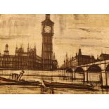 Framed oil on canvas of Big Ben signed Gerard 61 x 78 cm