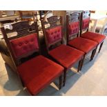 Four Edwardian upholstered dining chairs