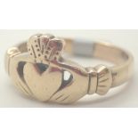 9ct gold gents heavy solid Claddagh ring