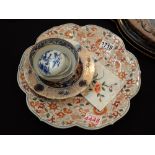 Three pieces of Chinese porcelain comprising seal paste box and cover D: 7 cm sugar bowl D: 11 cm