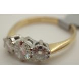 18ct gold 1ct three stone moissanite ring size M RRP £1000.