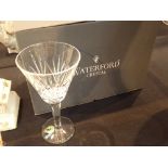 Two Waterford crystal sherry glasses in box