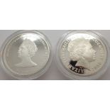 Two silver Guernsey proof crowns queen mother 100 and queen mother 2002