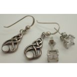 Two pairs of earrings stamped 925