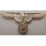 WWII German eagle and Swastika aluminium badge