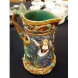 Large Majolica Jesters jug H: 25 cm