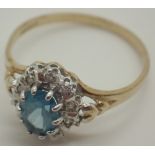 9ct gold ring set with Topaz size R