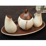 Carlton Ware four piece Art Deco cruet set