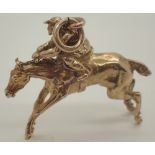 9ct yellow gold horse and jockey watch fob 10.