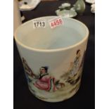 Chinese enamelled porcelain brush pot H: 20 cm