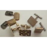 Three pairs of 925 silver gents cufflinks one with 9ct gold plate