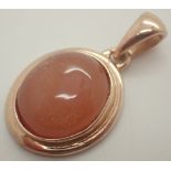 925 silver rose gold plated stone set pendant