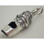 Dog head whistle stamped 925