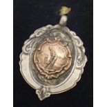 Hallmarked silver gold wash cricket fob