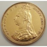 1887 Jubilee head sovereign with George and Dragon verso