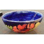 Moorcroft Blue Hibiscus oval bowl L: 15 cm