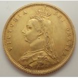 1887 old head shield back Victorian half sovereign