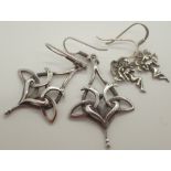 Two pairs of earrings stamped 925