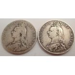 Two Victoria Half Crowns 1889 and 1892