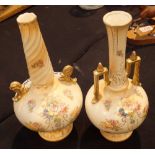 Two Crown Devon Blush Ivory large twin handled vases