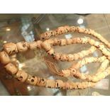 String of Tibetan carved skull cow bone prayer beads 1.