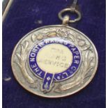 Hallmarked silver North Wales Paper Company long service medal in hanger box