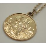 9ct gold St Christopher on a 9ct gold chain 2.