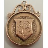 Cadishead Irlam and Partington 9ct gold bowling champion fob 1925 8.