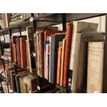 Two shelves of mixed music books