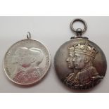 Silver 1937 Coronation medal and a 1964 example