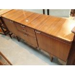 20thC sideboard three central drawers with two end cupboards L: 165 cm