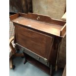 Antique mahogany dropfront bureau and book case with single drawer A/F W: 84 cm