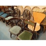 Collection of mixed chairs including set of four stickback examples