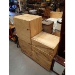 Two Art Deco style walnut chests of drawers largest H: 110 cm