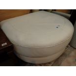 Large white leather pouffe