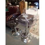 Pair of perspex seated bar stools