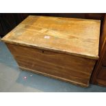 Antique pine chest with candle box L: 76 cm