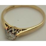 18ct gold diamond ring size P