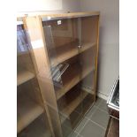 Large pine four shelf display cabinet wi