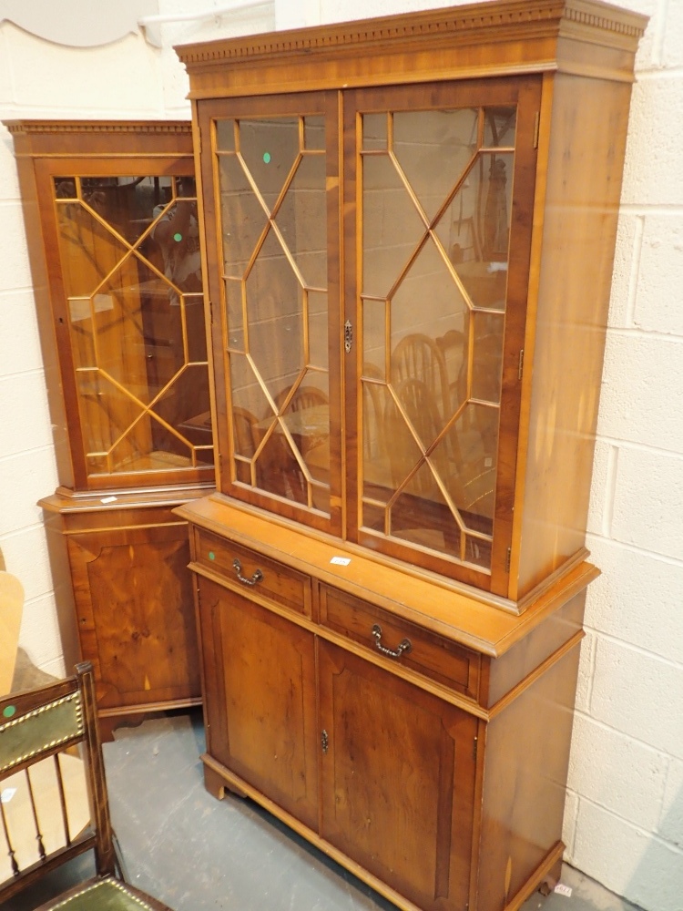 Two modern display cabinets with glazed