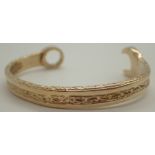 9ct yellow gold spanner bangle 24.6g wit