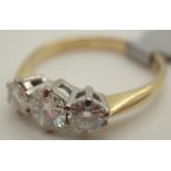 18ct gold 1ct three stone moissanite rin