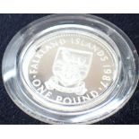 Falkland Islands 1987 proof £1 coin