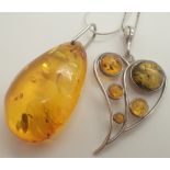 Two costume stone set necklaces