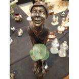 Bronze fountain figurine of a pixie with