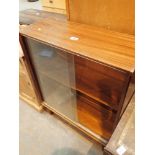 Mahogany bookcase with two glass sliding